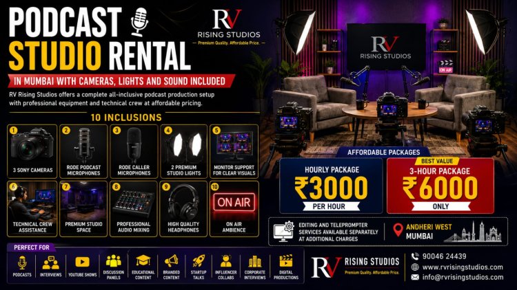 Mumbai Podcast Studio with 3 Sony Cameras & Full Professional Setup