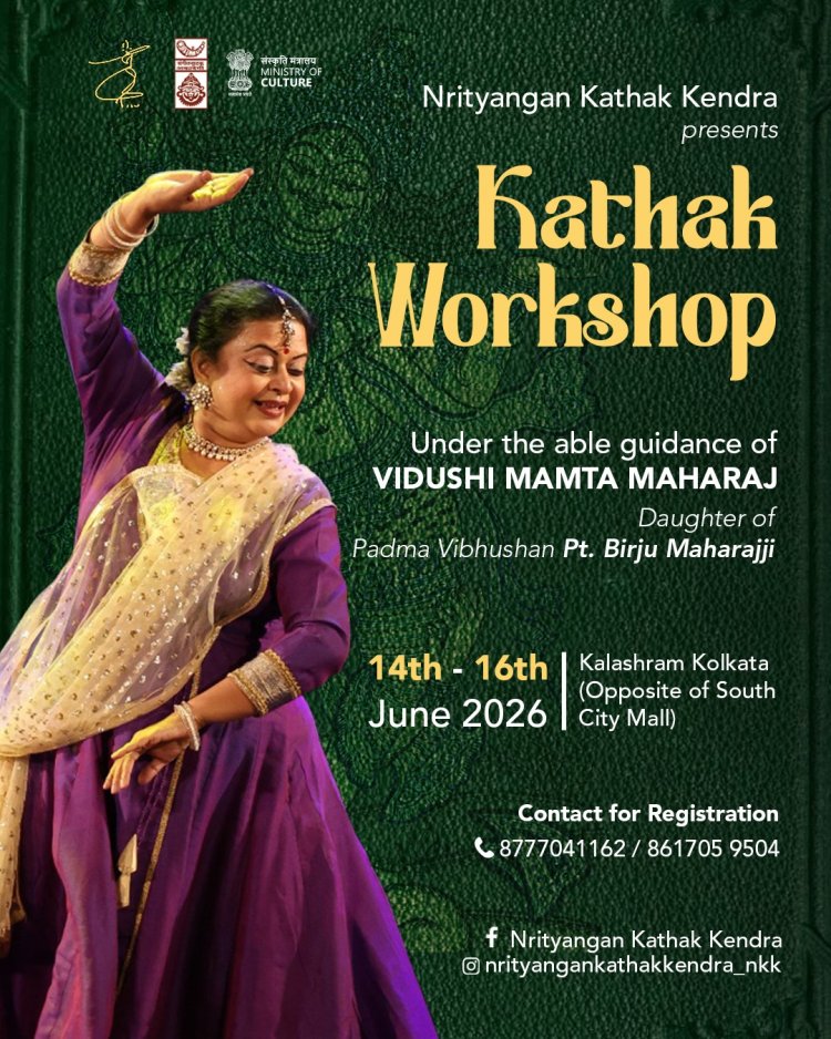 Nrityangan Kathak Kendra Announces Exclusive Kathak Workshop with Vidushi Mamta Maharaj in Kolkata